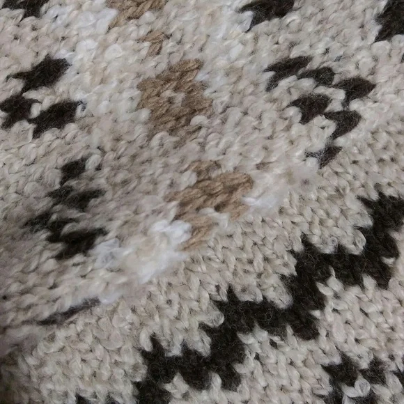 Sonoma Natural Marbled Wool Turtleneck Long Sleeve Pullover Fair Isle Sweater - Picture 6 of 8